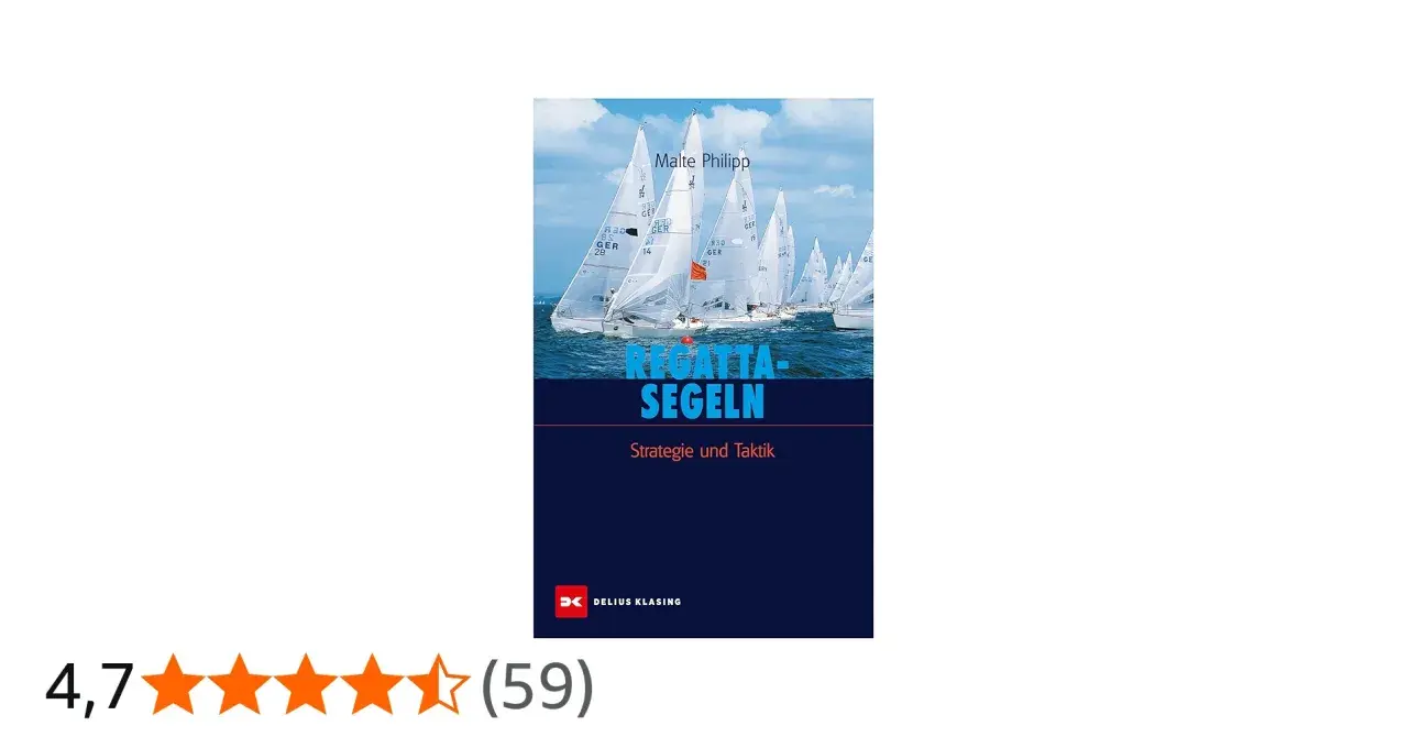 Buchcover "Regatta-Segeln" von Malte Philipp zeigt eine Flotte von Segelbooten bei einer Regatta. Strategie und Taktik sind entscheidend.