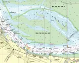 Seekarte der Nordsee und Ostsee mit Cuxhaven, Elbmündung und Wattgebieten. Navigation für Schiffe.